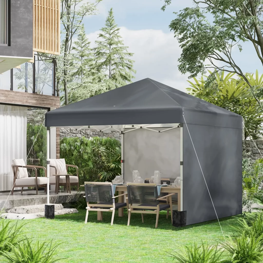 Outsunny 3x3m Pop-Up Gazebo with Sidewalls and Leg Weight Bags